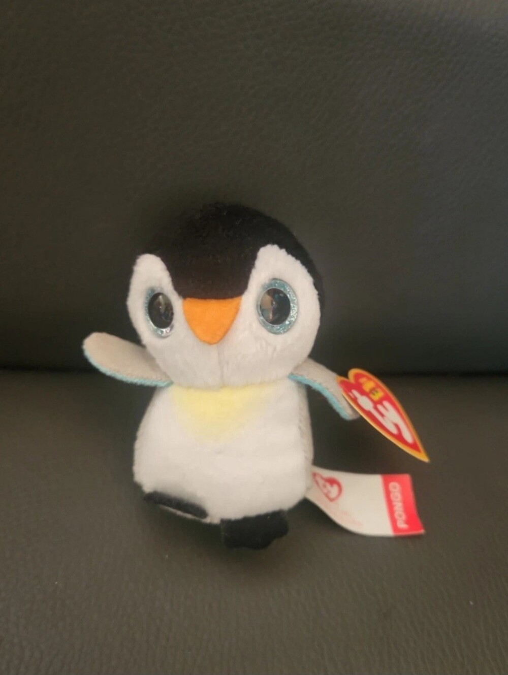 Ty Beanie Boo Penguin Plush - White & Black with Orange Beak